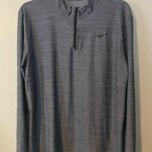 Nike Running Shirt Mens Medium Quarter Zip Dri Fit Breathe Workout Training